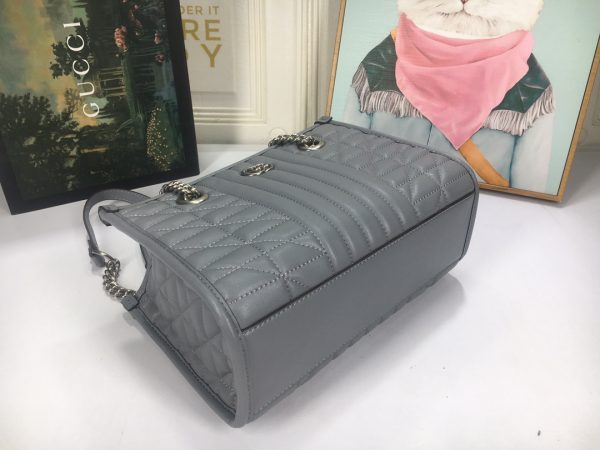 Replica Gucci Marmont Small Tote Bag - Brown, Gray, White - Image 8