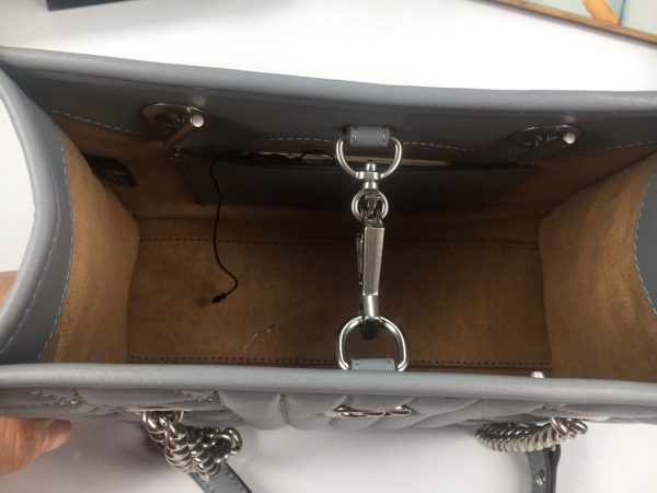 Replica Gucci Marmont Small Tote Bag - Brown, Gray, White - Image 9