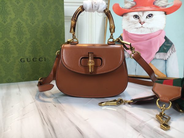 Replica Gucci Mini Top Handle with Double G Bamboo Design - Image 12