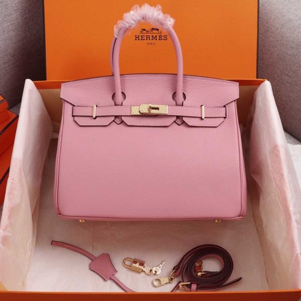 Replica Hermes Birkin Bag 25/30/35 - Black, White, Pink - Image 15