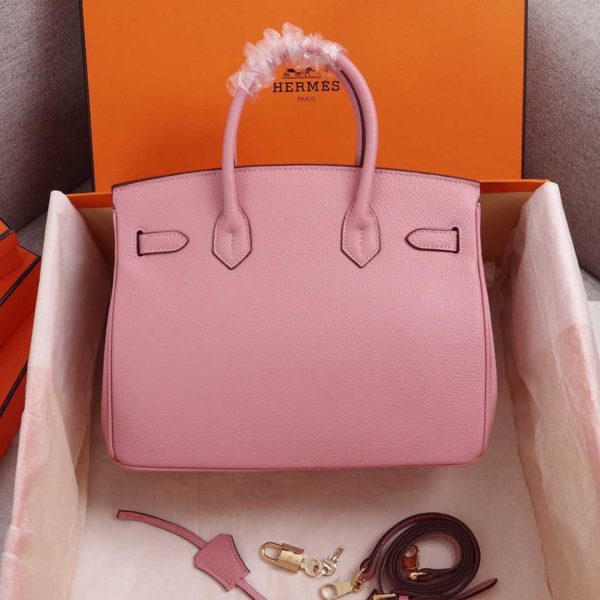 Replica Hermes Birkin Bag 25/30/35 - Black, White, Pink - Image 16