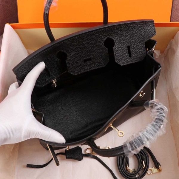 Replica Hermes Birkin Bag 25/30/35 - Black, White, Pink - Image 3