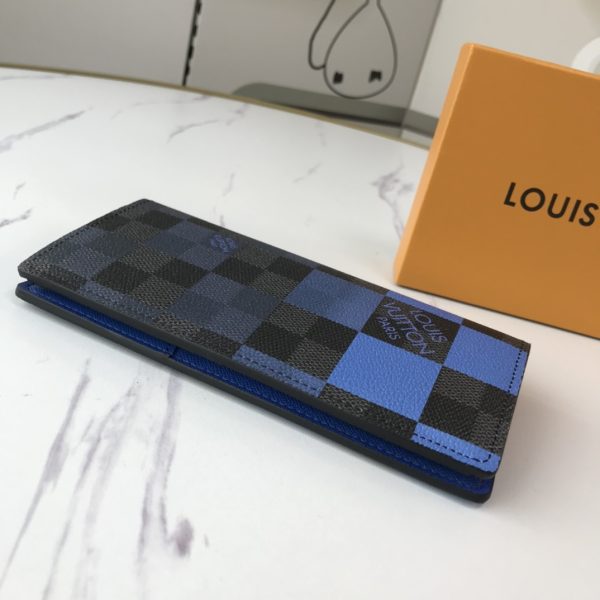 Replica LV Brazza Wallet N40415 in White, Blue, Orange - Image 11