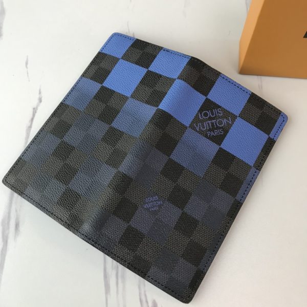 Replica LV Brazza Wallet N40415 in White, Blue, Orange - Image 12