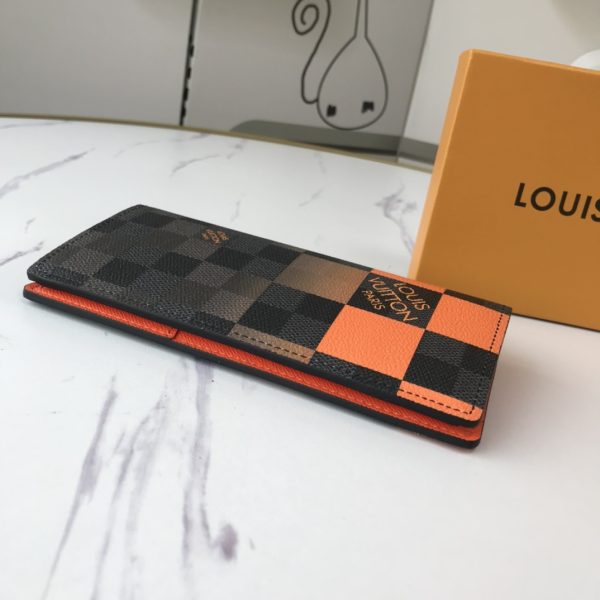 Replica LV Brazza Wallet N40415 in White, Blue, Orange - Image 15
