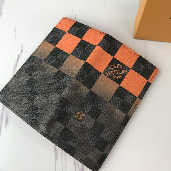 Replica LV Brazza Wallet N40415 in White, Blue, Orange - Image 16