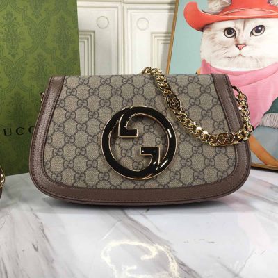 Replica Gucci Blondie Shoulder Bag in Brown & Red