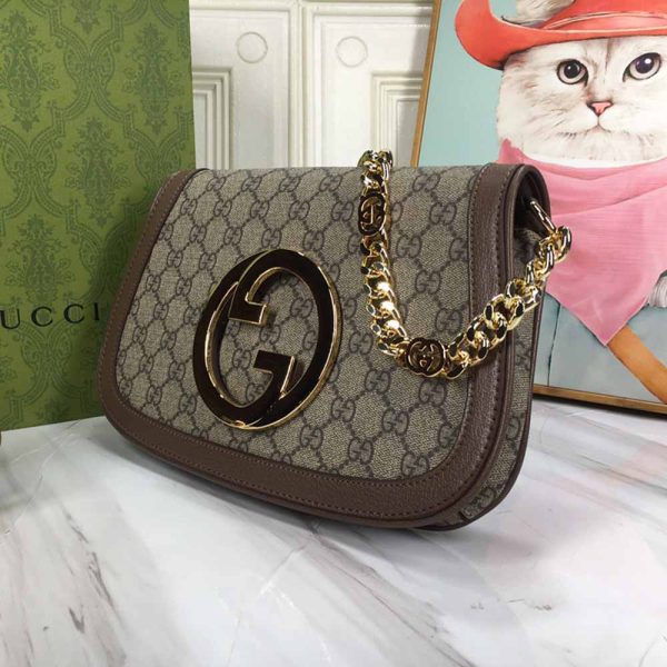 Replica Gucci Blondie Shoulder Bag in Brown & Red - Image 3