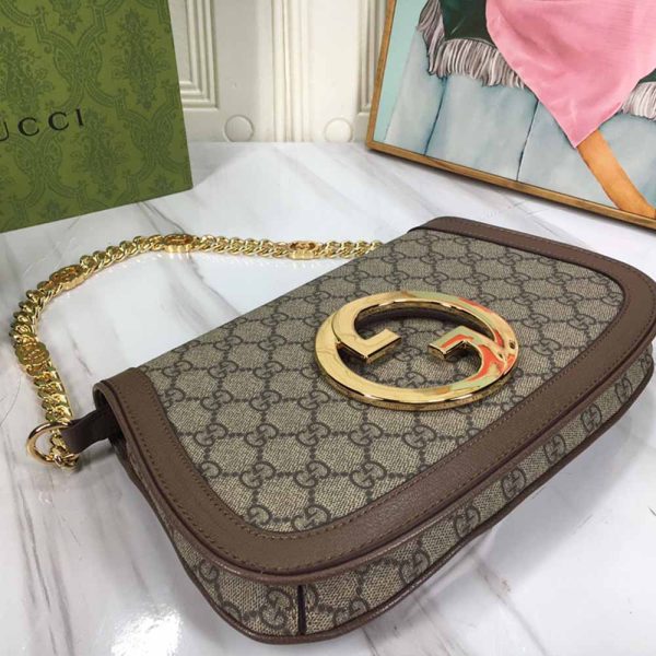 Replica Gucci Blondie Shoulder Bag in Brown & Red - Image 7