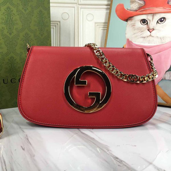 Replica Gucci Blondie Shoulder Bag in Brown & Red - Image 11