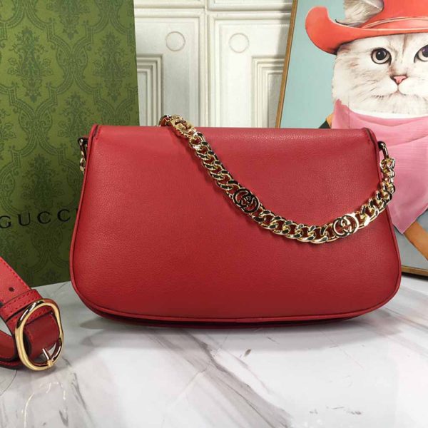 Replica Gucci Blondie Shoulder Bag in Brown & Red - Image 12