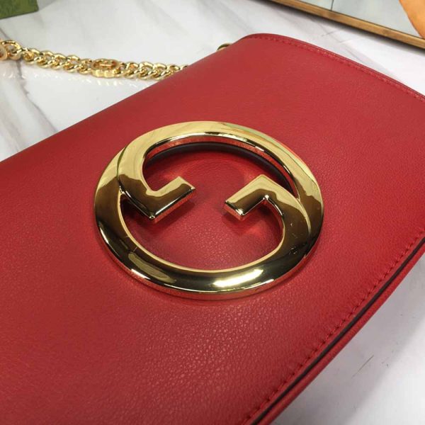 Replica Gucci Blondie Shoulder Bag in Brown & Red - Image 13