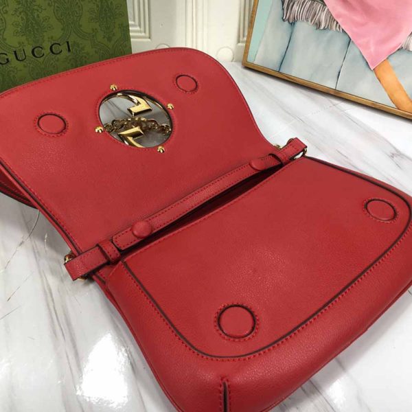 Replica Gucci Blondie Shoulder Bag in Brown & Red - Image 14