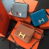 Best Replicas Bags - Replica Hermes Constance Handbag 24cm/19cm Black/White/Pink Shop For Best Louis Vuitton LV Replica Bags With Cheap Price