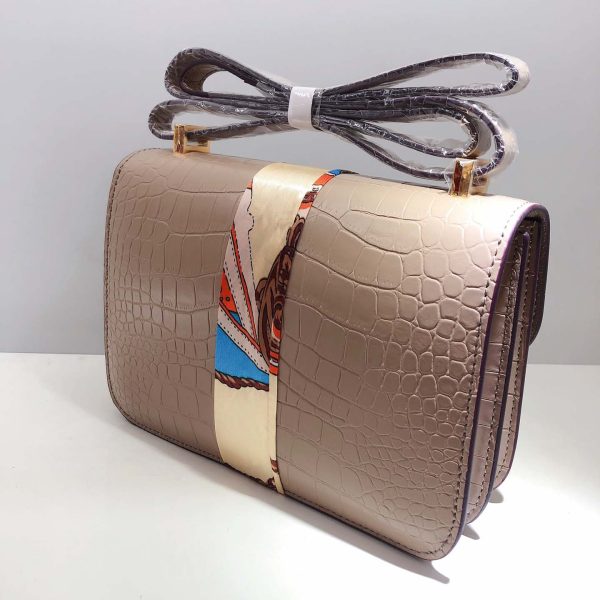Replica Hermes Croc-Pattern Constance Crossbody Bag - Image 8
