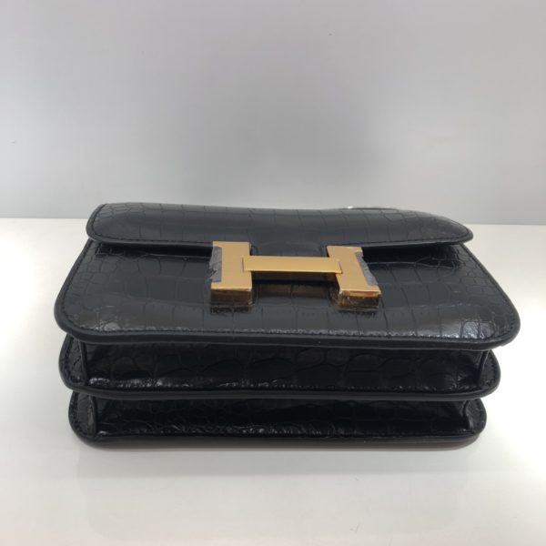 Replica Hermes Croc-Pattern Constance Crossbody Bag - Image 3