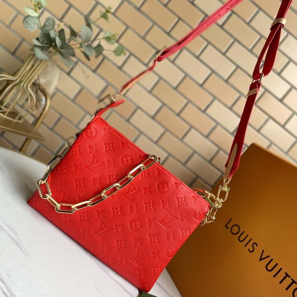 LV Replica Coussin PM M57790 in Black, White & Red - Image 5