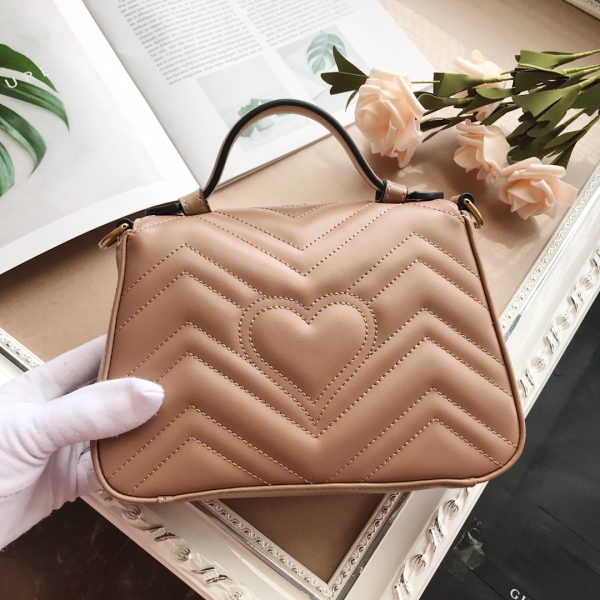 Replica Gucci Marmont Top Handle Bag in Black, Brown, Green - Image 12
