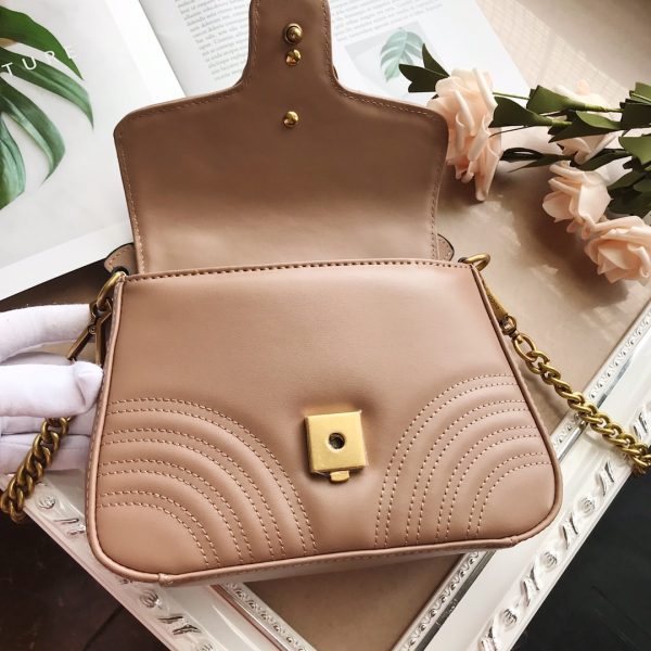 Replica Gucci Marmont Top Handle Bag in Black, Brown, Green - Image 14