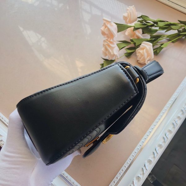 Replica Gucci Marmont Top Handle Bag in Black, Brown, Green - Image 4
