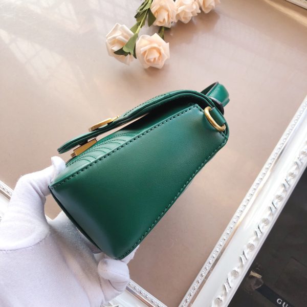 Replica Gucci Marmont Top Handle Bag in Black, Brown, Green - Image 9