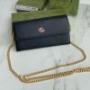 Best Replicas Bags - Replica Gucci Marmont Chain Wallet Beige & Black Shop For Best Louis Vuitton LV Replica Bags With Cheap Price