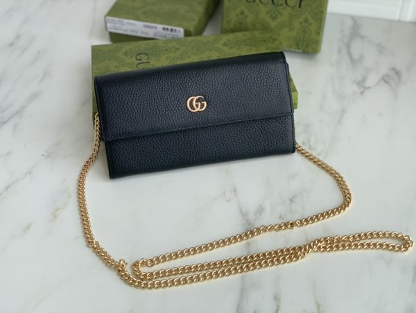 Replica Gucci Marmont Chain Wallet Beige & Black - Image 6