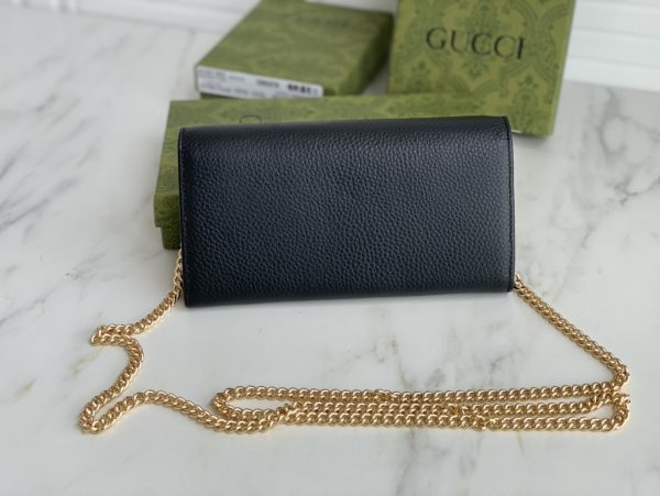 Replica Gucci Marmont Chain Wallet Beige & Black - Image 7