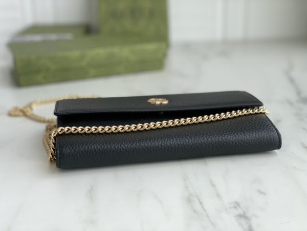 Replica Gucci Marmont Chain Wallet Beige & Black - Image 8