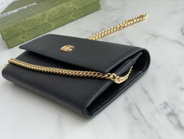 Replica Gucci Marmont Chain Wallet Beige & Black - Image 9