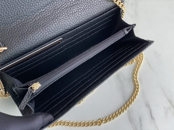 Replica Gucci Marmont Chain Wallet Beige & Black - Image 10