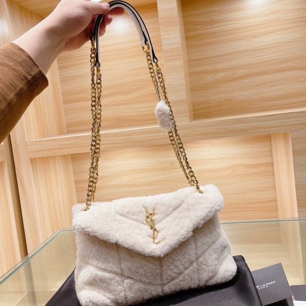 YSL Puffer Small Bag in Shearling & Leather Replica - Image 2