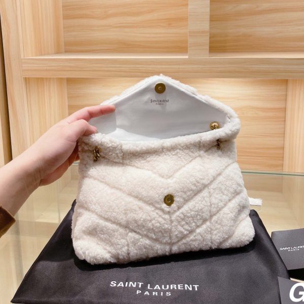 YSL Puffer Small Bag in Shearling & Leather Replica - Image 5