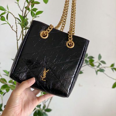 YSL Black Chain Shoulder Bucket Bag - Stylish Replica