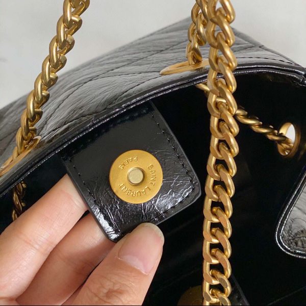YSL Black Chain Shoulder Bucket Bag - Stylish Replica - Image 5