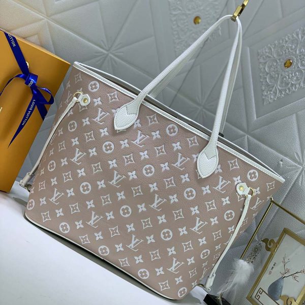 Replica LV Neverfull MM Tote in Green & Beige - Image 2