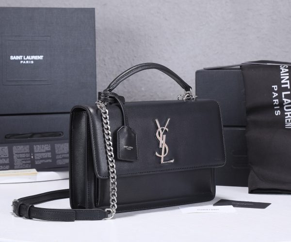 Replica YSL Sunset Medium Top Handle Bag - Black - Image 2