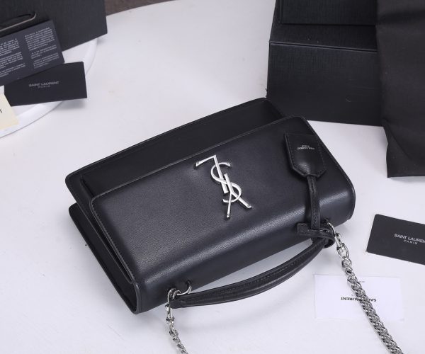 Replica YSL Sunset Medium Top Handle Bag - Black - Image 4