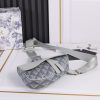 Best Replicas Bags - Dior Replica CD Diamond Canvas Saddle Bag - Black & White Shop For Best Louis Vuitton LV Replica Bags With Cheap Price