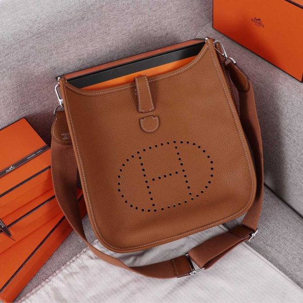 Replica Hermes Evelyne III 29 Bag - Orange, Black, Blue - Image 17