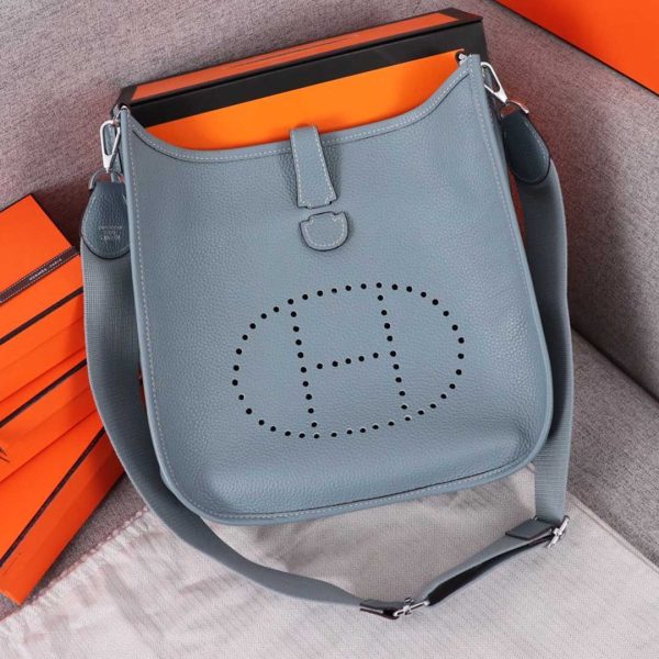 Replica Hermes Evelyne III 29 Bag - Orange, Black, Blue - Image 9