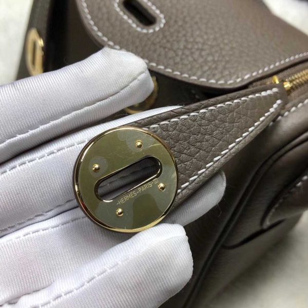 Replica Hermes Lindy Mini Bag - Black/Red/Grey - Image 11