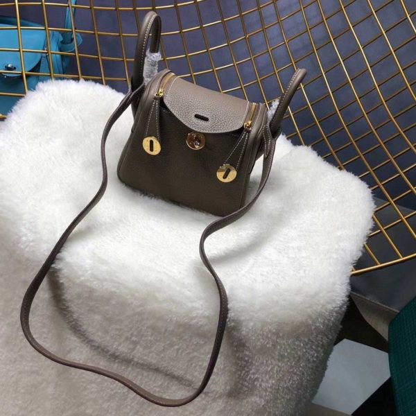 Replica Hermes Lindy Mini Bag - Black/Red/Grey - Image 12