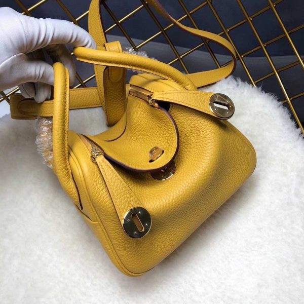 Replica Hermes Lindy Mini Bag - Black/Red/Grey - Image 13