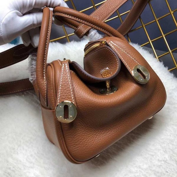 Replica Hermes Lindy Mini Bag - Black/Red/Grey - Image 16