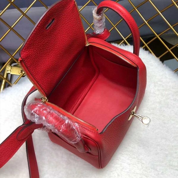 Replica Hermes Lindy Mini Bag - Black/Red/Grey - Image 20