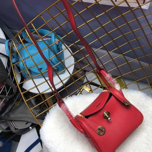 Replica Hermes Lindy Mini Bag - Black/Red/Grey - Image 21