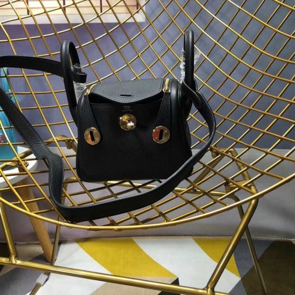 Replica Hermes Lindy Mini Bag - Black/Red/Grey - Image 9