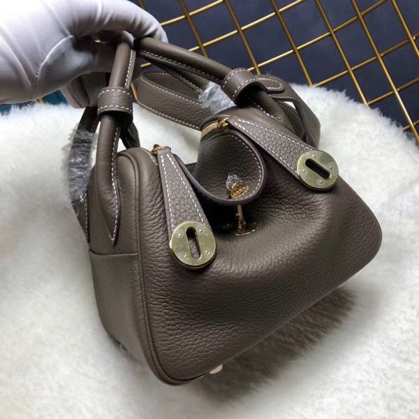 Replica Hermes Lindy Mini Bag - Black/Red/Grey - Image 10