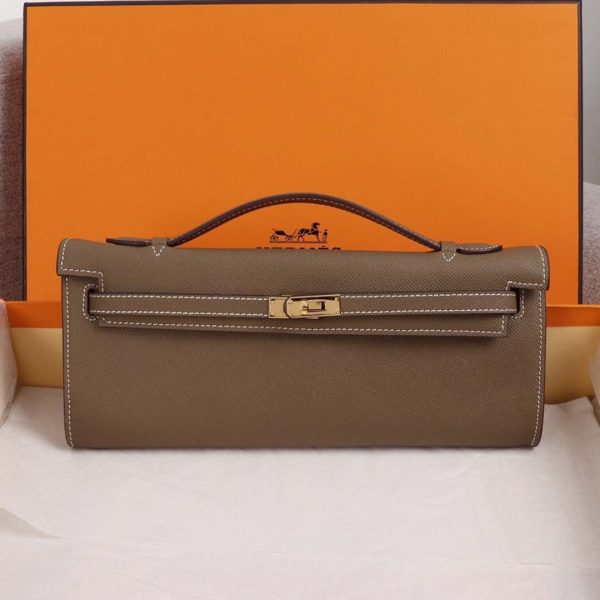 Hermes AAA Kelly Cut Pochette Replica - Black, Brown, Blue - Image 11